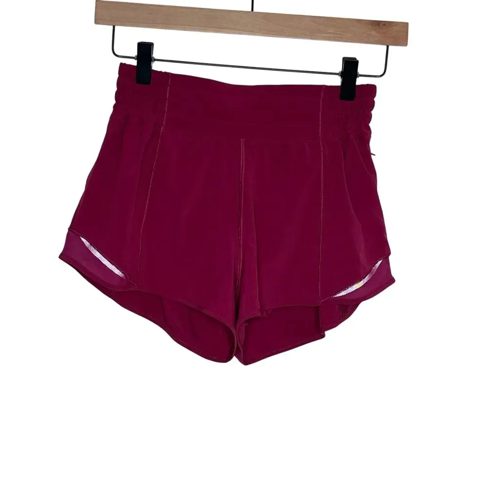 Lululemon Hotty Hot Short Womens Size 4 Red Running Shorts